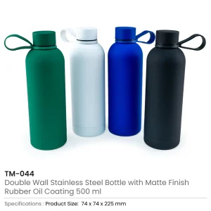 Stainless Steel Water Bottles 500ml, Double Wall, Matte Finish - Image 3