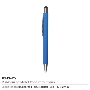 Rubberized Stylus Metal Pens - Image 4