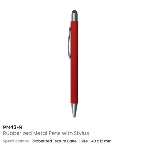 Rubberized Stylus Metal Pens - Image 7