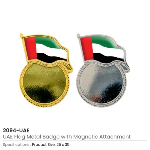 UAE Flag Design Badges in Metal with Magnet Attachment - Image 4