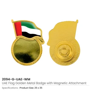 UAE Flag Design Badges in Metal with Magnet Attachment - Image 5