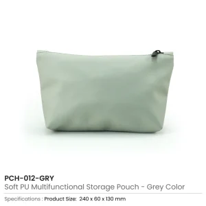 Cosmetic Pouch with Zipper in Soft PU Material - Image 9
