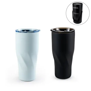 Dorniel Designs Tumblers with Transparent Lid, Recycled Stainless Steel - 540ml - Image 1