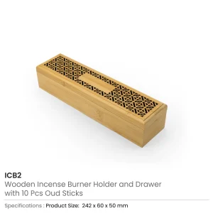 Wooden Incense Burner Holder with Drawer, 10 Pcs Oud Sticks - Image 7