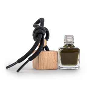 Hanging Car Diffuser Bottle, Bamboo Lid, Black Ice Fragrance - Image 3