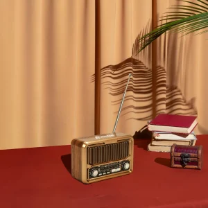 Vintage Design Bluetooth Speaker with Radio and Solar Panel - Image 2