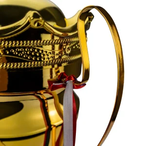 Metal Close Cup Trophies with Two-Sided Handle & Attached Ribbons - Image 5