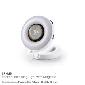 Pocket Selfie Ring Light with MagSafe, Bi-Color LED, 180° Flip Design - Image 5