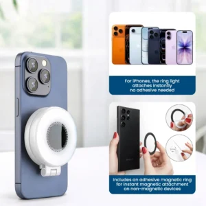 Pocket Selfie Ring Light with MagSafe, Bi-Color LED, 180° Flip - Image 3