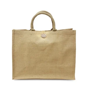Reusable Jute Shopping Bags with Button Closure - Image 5