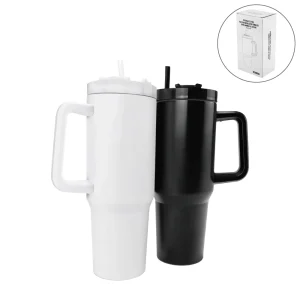 Tumblers with Handle and Straw in SS & Similar to Stanley Design, 1200ml