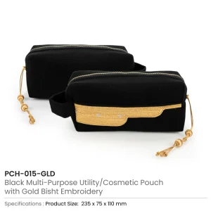 Multi-Purpose Utility & Cosmetic Pouch with Bisht Embroidery - Image 6