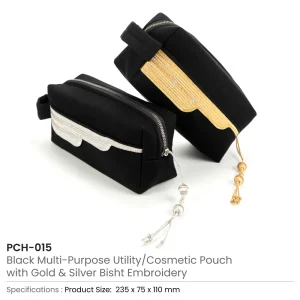 Multi-Purpose Utility & Cosmetic Pouch with Bisht Embroidery - Image 5