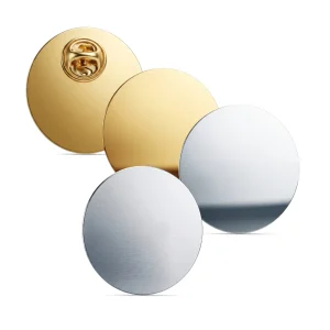 Round Flat Metal Badges 30mm with Butterfly Clutch Attachment - Image 1