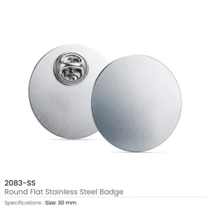 Round Flat Metal Badges 30mm with Butterfly Clutch Attachment - Image 6