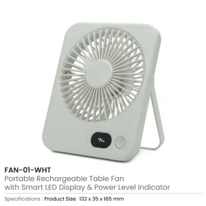 Rechargeable Table-Top Fan with Rotating Desk Stand, Type-C - Image 5