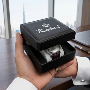 Premium PU Leather Single Watch Gift Box, with Cushions - Image 3