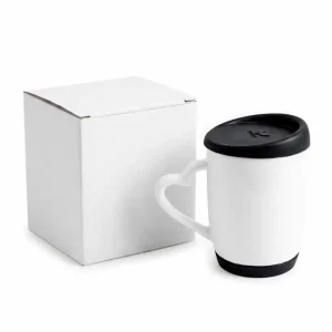 White Ceramic Mugs with Silicone Cap and Base - Image 10