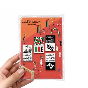 55th Eid Al Etihad Badge Set in 4 Designs on UAE Day Theme A6 Card