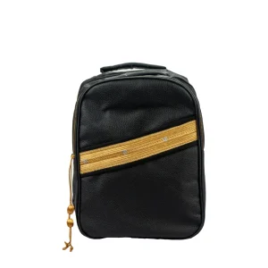 Backpack in PU Leather with Arabic Gold Bisht Design - Image 7