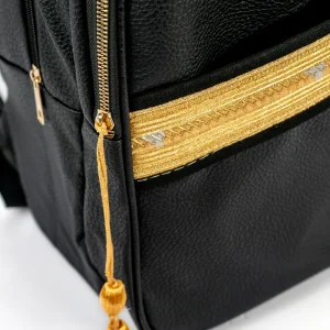 Backpack in PU Leather with Arabic Gold Bisht Design - Image 5
