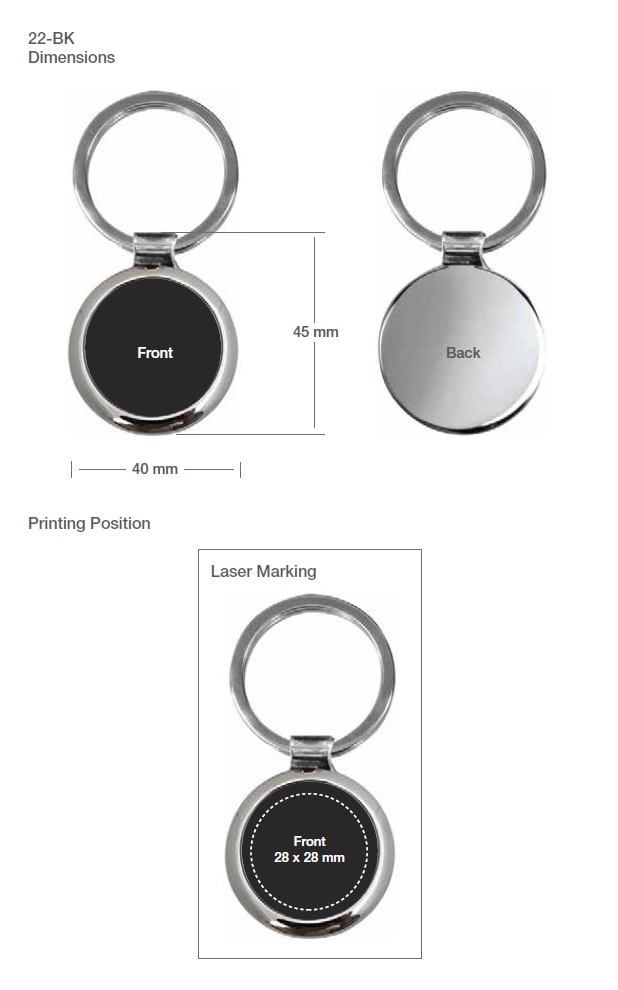 Keychain Printing Details