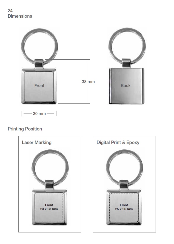 Keychain Printing Details