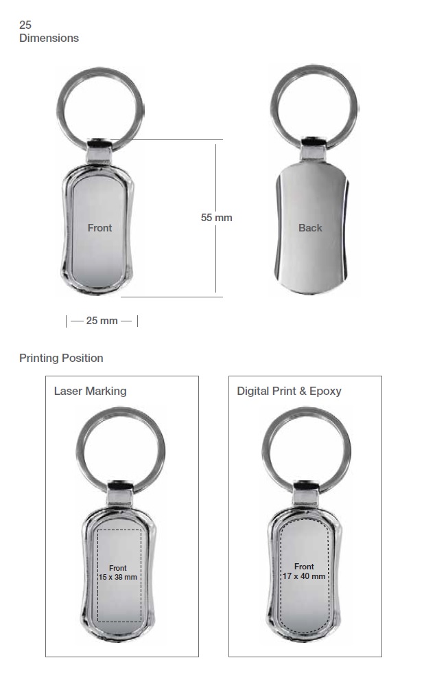 Keychain Printing Details