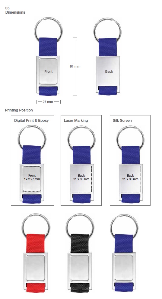 Keychain Printing Details