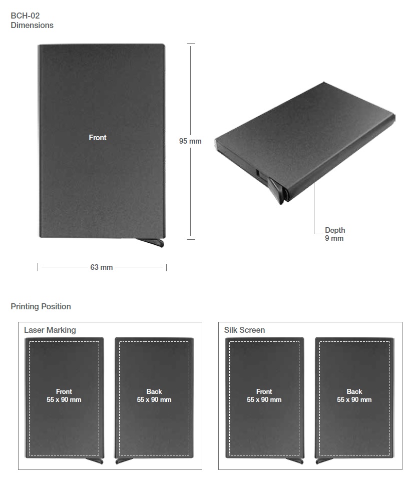 RFID Business Card Holder Printing Details