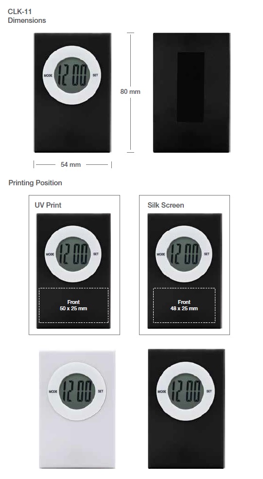 Table Clock Printing Details