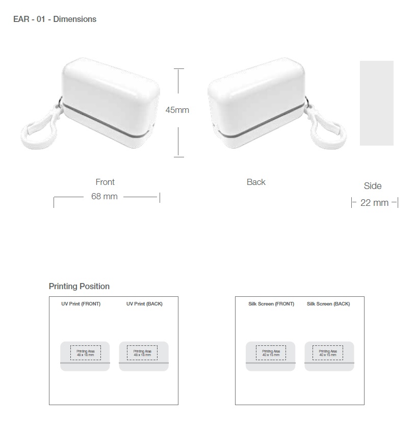 Earphone Printing Details