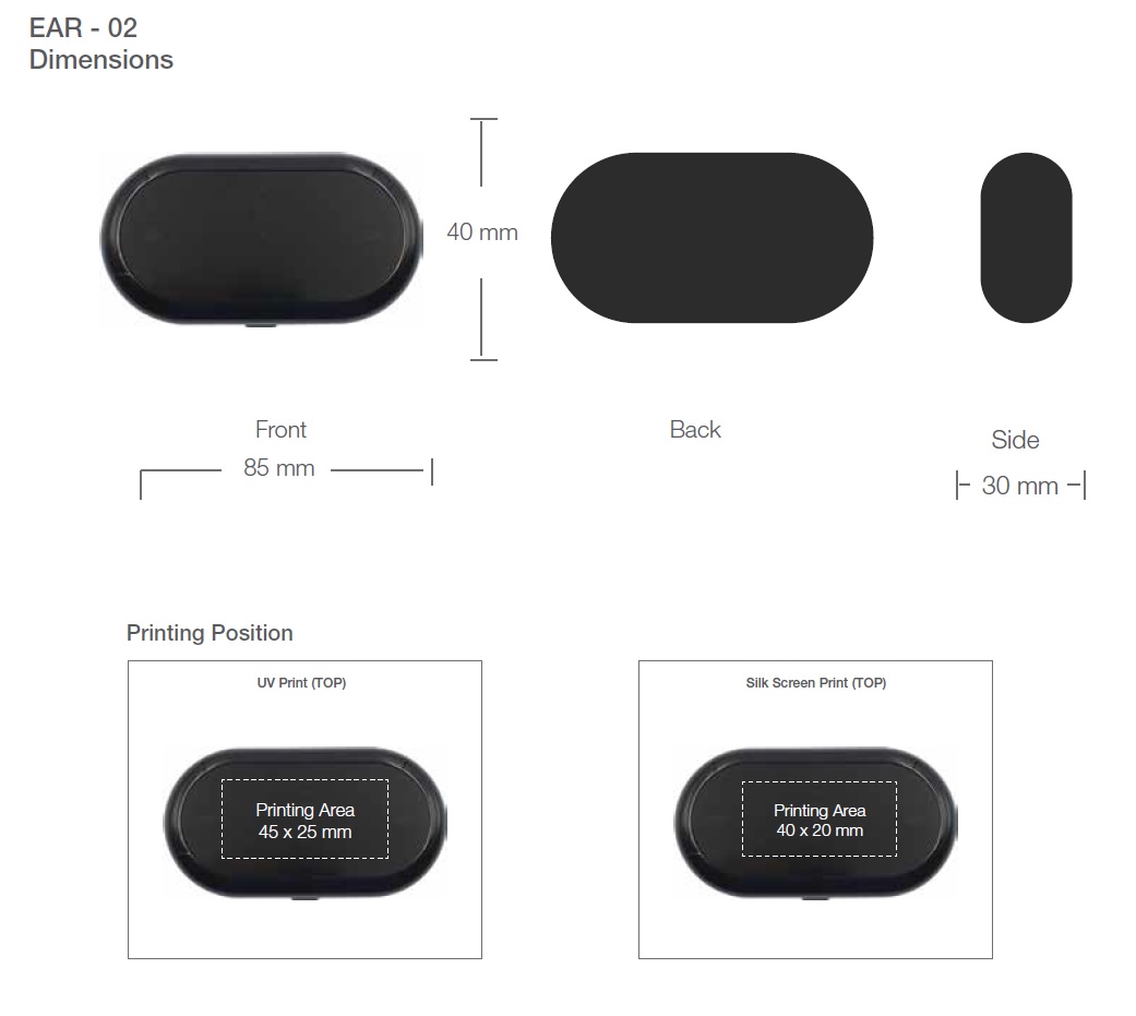 Earbuds Printing Details