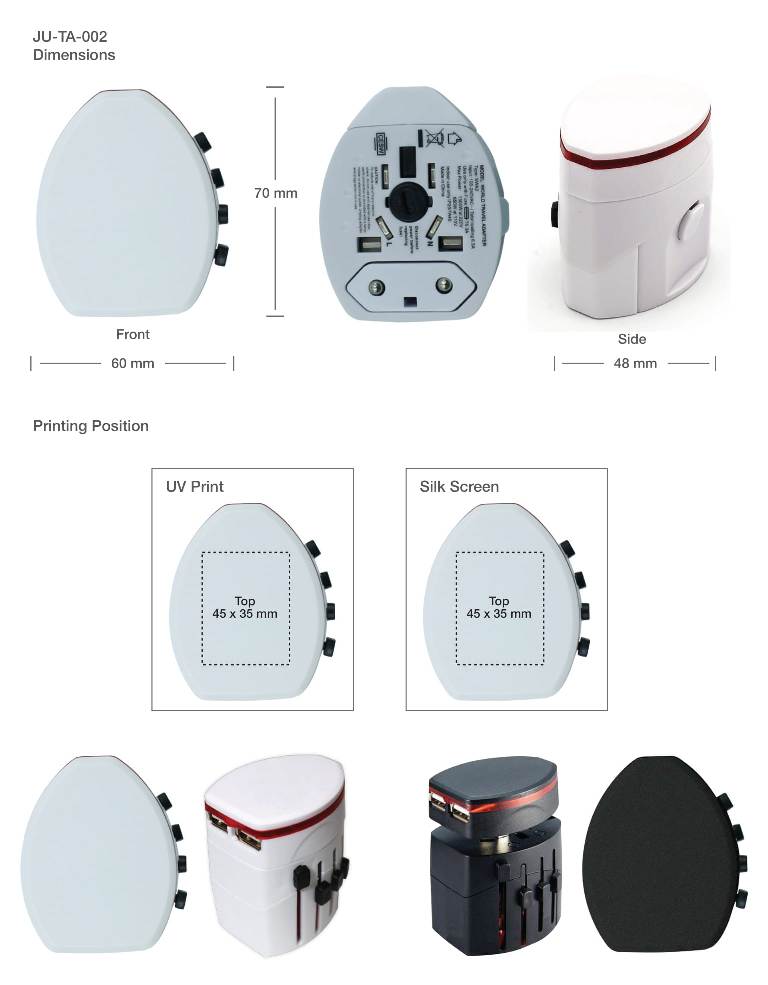 Travel Adapters Printing Details
