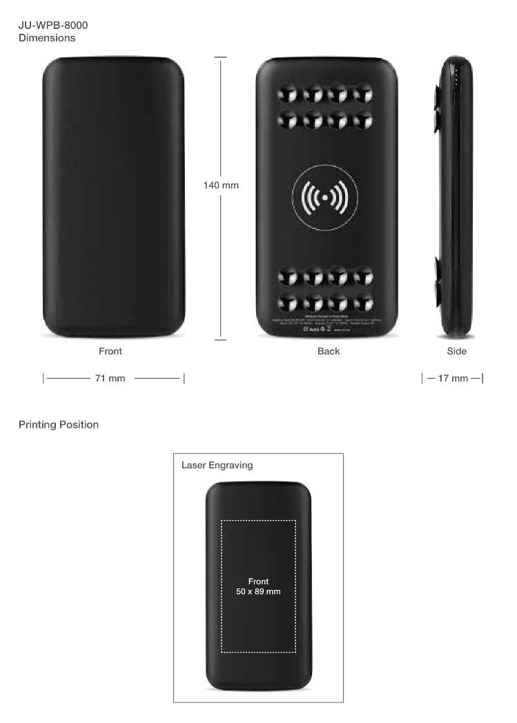 Wireless Power Bank Printing Details