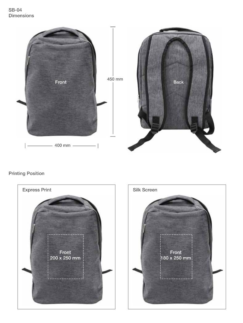 Backpack Printing Details