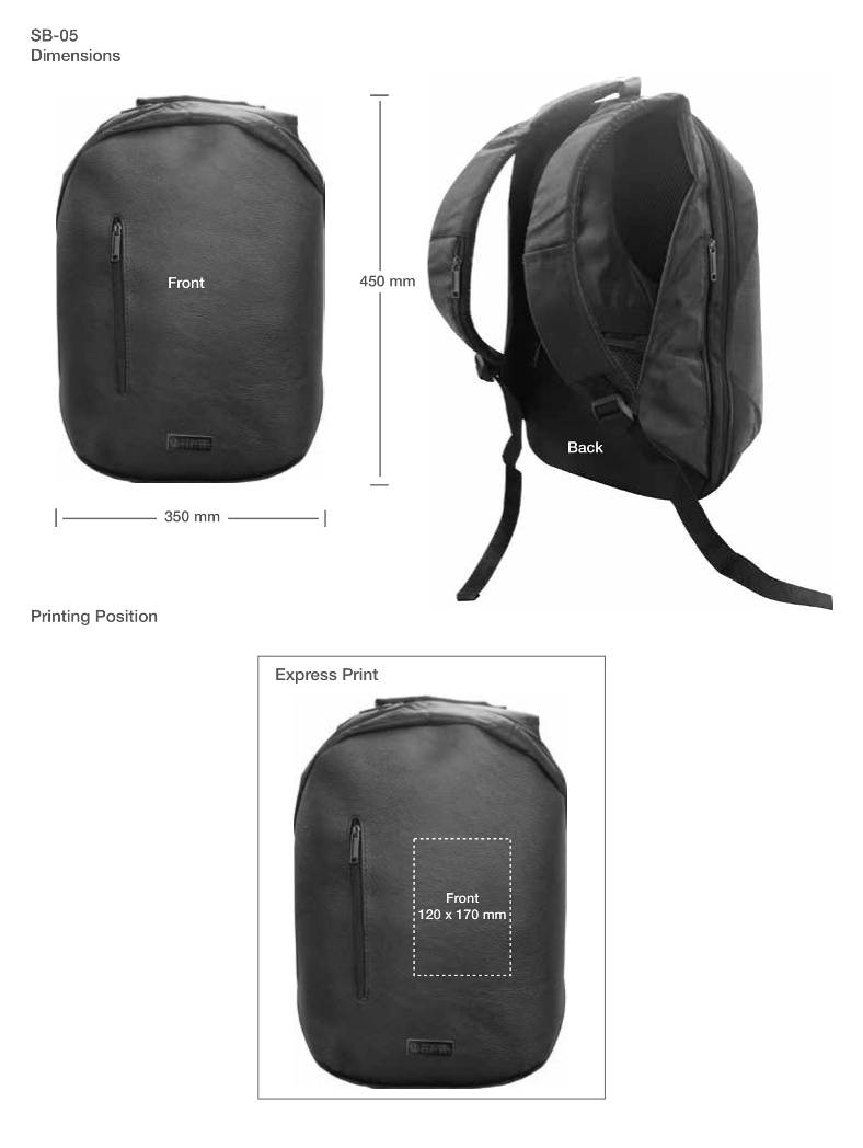 Backpack Printing Details