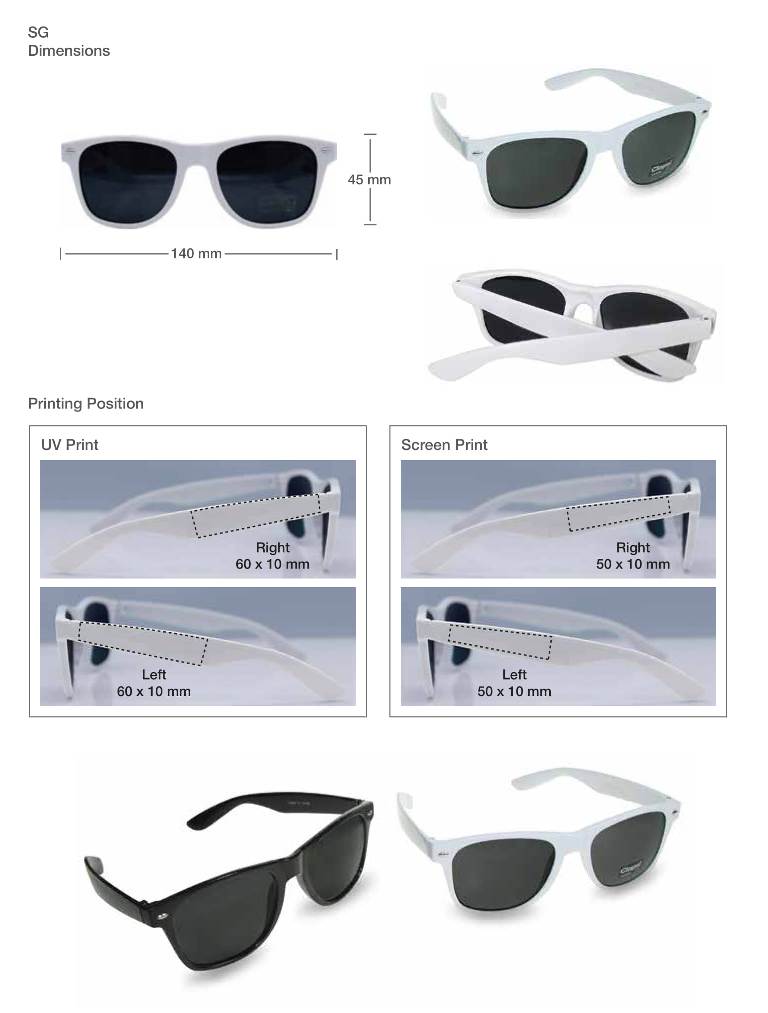 Sunglass Printing Details