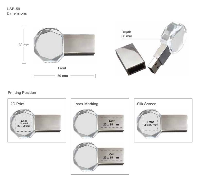 Crystal USB Printing Details